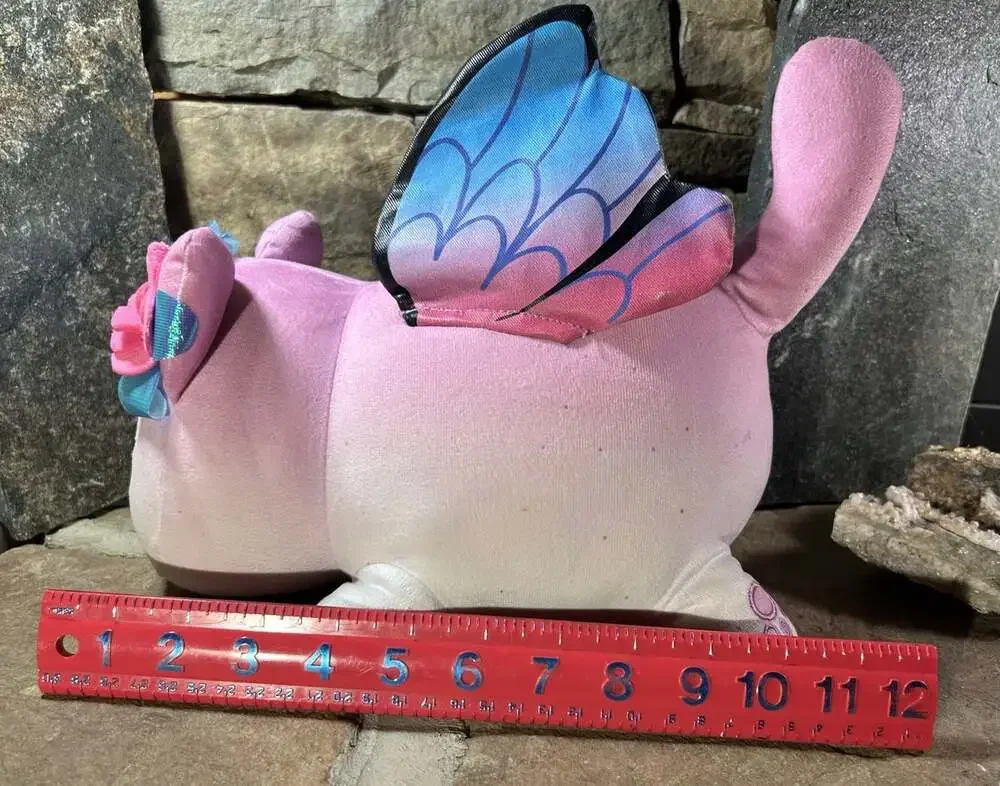 Catface Fantasy Butterfly Floral Fairy Cat Large Pink Plush Stuffed Animal Toy